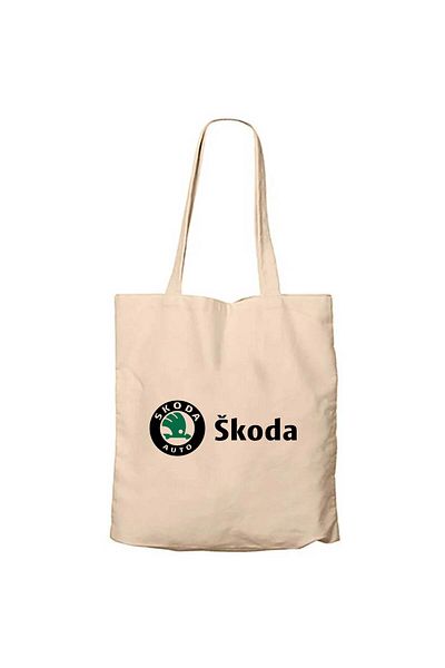 Z zepplin Τσάντα από καμβά κρέμα με λογότυπο Skoda Text