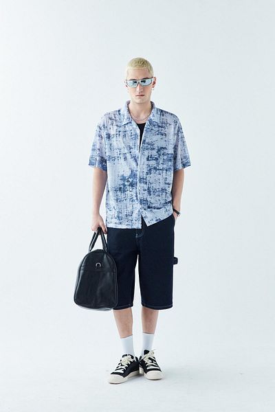 VAMOSCLO Oversize Shirt - Patterned and Ribbed, DESEN-2