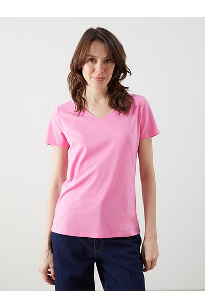 LC Waikiki Standard Pattern Cotton Flexible Combed Cotton Fabric Women's T-Shirt