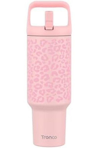 Sweet Cups Tronco 40 oz Tumbler with Handle and Straw, Leak-Proof Insulated Tumbler with Flip Straw and Top Han