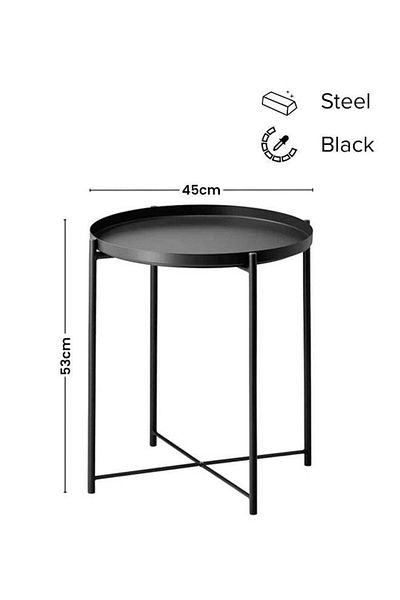 Roomlyne Round Steel Table Black 45x53x45cm