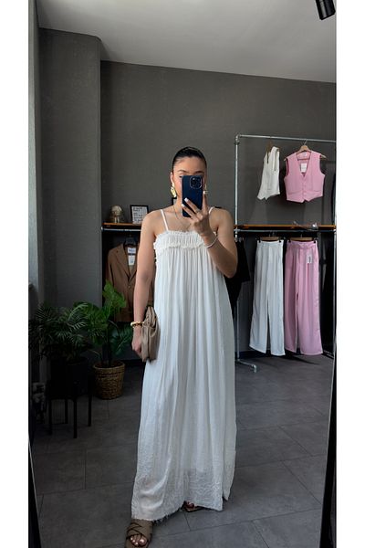 YOUR NAME Long Dress with String Straps