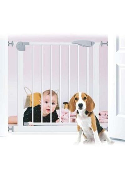 honey baby Safety Barrier for Children White with Automatic Closing Honey Baby 76 x 75-82 cm