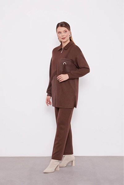 Levidor 100579 CEBİ KUŞGÖZLÜ ÖNÜ FERMUARLI KAŞMİR TRİKO İKİLİ TAKIM #01-25#