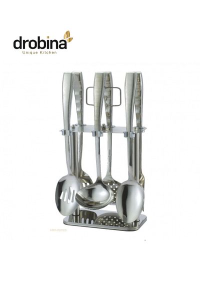 drobina Dropina 7-Piece Stainless Steel Spoon Set, Silver