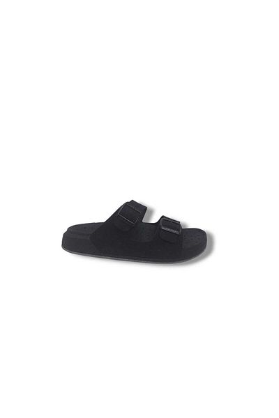 Zerhan Parmi 24703 Men's Black Buckle Foam Sole Daily Use Slippers