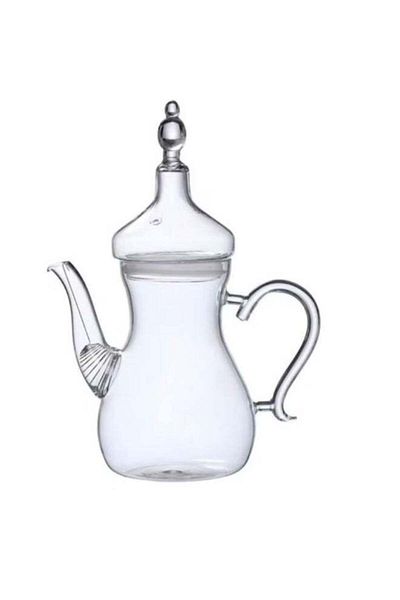 Roomlyne Heat Resistant Borosilicate Arabic Style Glass Teapot Clear 1000ml