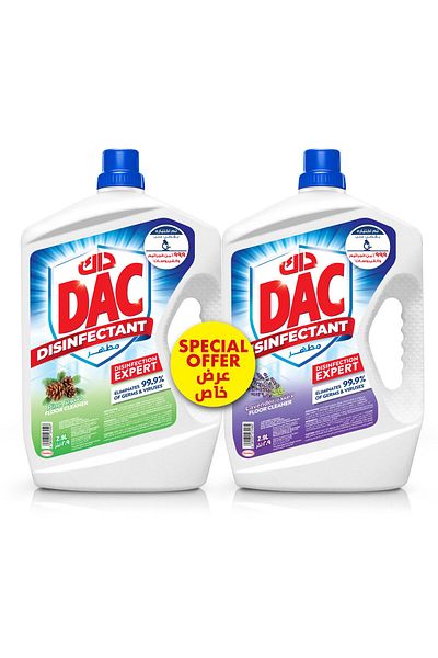 DAC Disinfectant Pine 2.9 Litre + Lavender 2.9 Litre Dual Fragrance Cleaning Power with 99.9% Germ