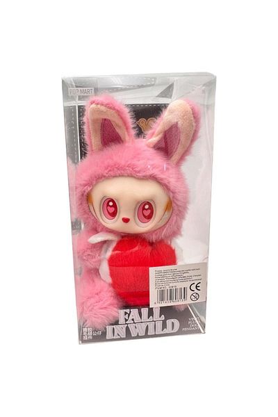 BaoBao Plus Labubu Pink 15cm – Fall in Wild – Collectible Figurine with Heart, Wings and Fluffy Fur, BaoBao