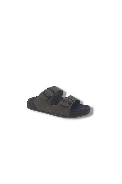 Zerhan Parmi 24703 Men's Khaki Buckle Foam Sole Daily Use Slippers