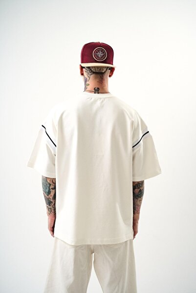 Respire Ανδρικό μπλουζάκι Deep 74 Printed Oversize Λευκό