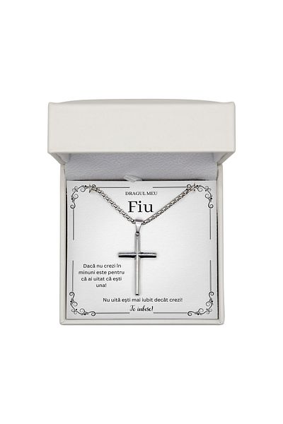 The Jewel Heart Cross Necklace For Son – My Dear Son, 316L Stainless Steel