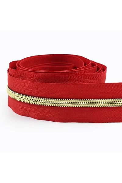 HOBİ Stylish and Durable Meter Bag Zipper – Gold Teeth – Long Lasting Pillow Zipper 1 Meter