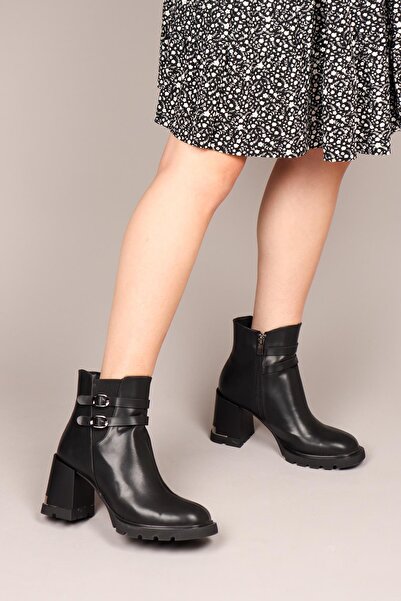 Birikon LETİCİA Topuklu Kadın Bot SİYAH