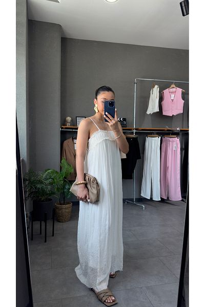 YOUR NAME Long Dress with String Straps