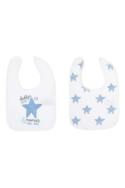 OEM Set of White Textile Bibs with Ciel Star Pattern - 2 pcs
