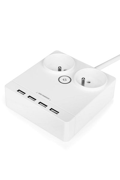 OEM Multifunctional Power Strip 6 in 1, 2 Outlets, 4 USB-A Ports, 230V, Cable 1.5m, ON/OFF Button, Surge