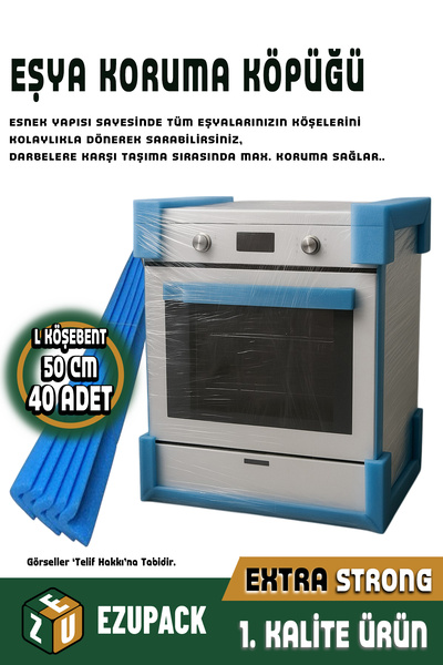 ASTOR AMBALAJ 40 Adet 50cm Eşya Mobilya Köşe Koruma Köpüğü Ambalaj Taşıma Taş...