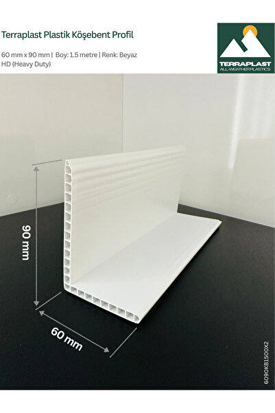 Terraplast Plastik Köşebent Profil ● 2 Adet x 1.5 metre ● 60 x 90 mm ● L Profil ● Çift Cidar- Yüksek Dayanım