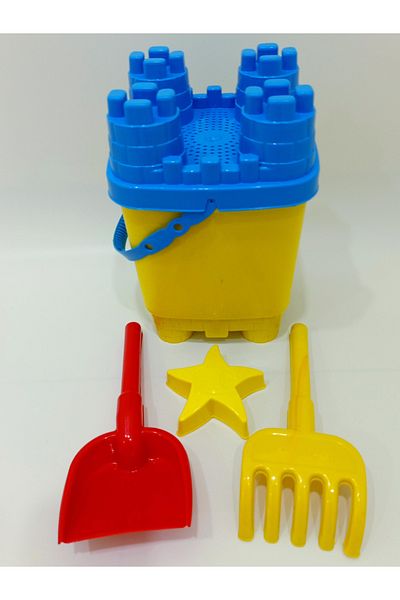 a v d a Large Bucket Castle Shovel Rake and Sand Mold Beach Set