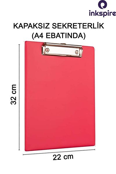 inkspire Capless Secretarial A4 Pvc 1 Piece Document Holder with Clamp on the Top File Clipboard Writing Table Office Stationery