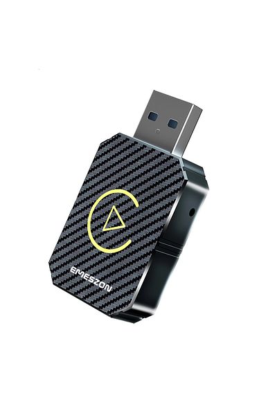 EMESZON Car adapter Wireless CarPlay Android Auto, EMESZON® FC1, USB Type-C, Wifi 5.8GHz, Bluetooth 5, black