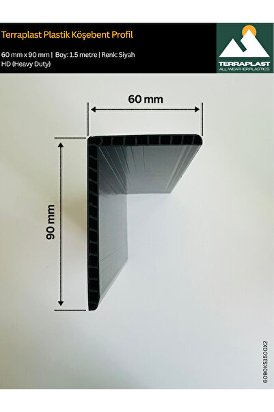 Terraplast Plastik Köşebent Profil ● 2 Adet x 1.5 metre ● 60 x 90 mm ● L Profil ● Çift Cidar- Yüksek Dayanım