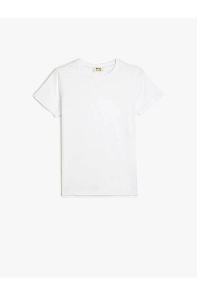 Koton Tricou de bază cu mânecă scurtă, bumbac, cu decolteu