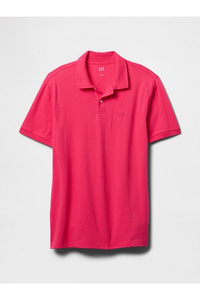 GAP Men's Pink Logo Piqué Polo Neck T-Shirt