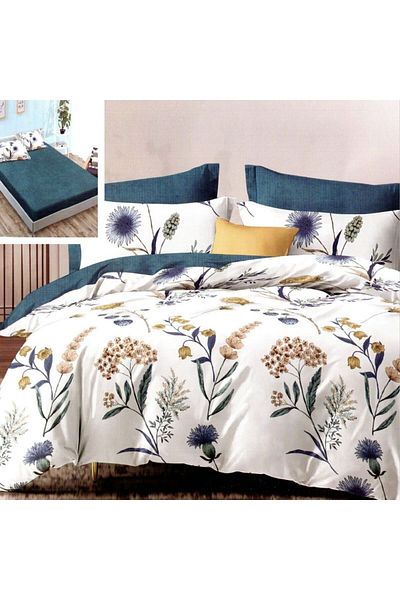 NufJoy Fine Cotton Linen 6 pieces Fitted sheet for mattress 160x200 cm or 180x200 cm