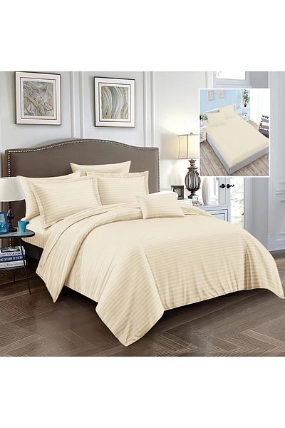 NufJoy Double bed linen DAMASK 6 pieces, Fitted sheet for mattress 160x200 cm or 180x200 cm