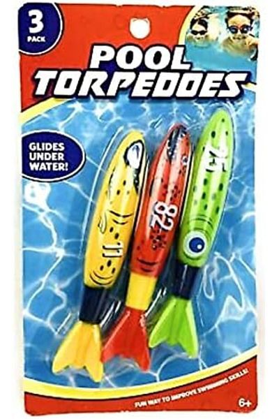 PFIVE Pool Torpedoes, Glides Under Water, Fun Way to Improve Swimming Skills - 3 Pack