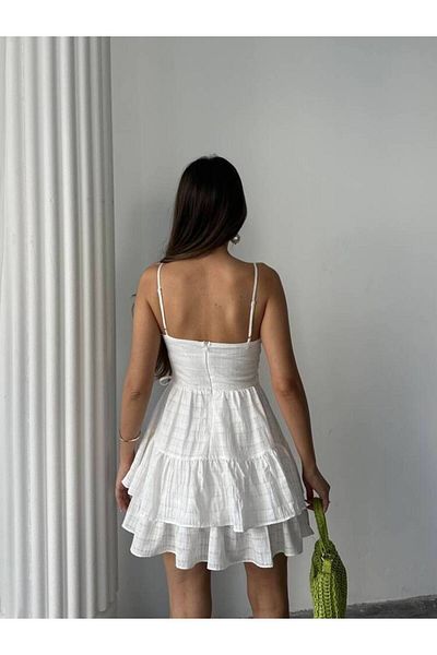 MAXMOOR Marigold Corset Detail Design Mini White Dress