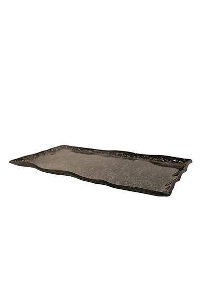 Generic Luxury serving plate with 3D design made of glass, made in Turkey (size: 20.5 * 39.5 * 5 mm) - for the elegance of your tables