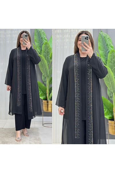 GK Sandy Chiffon 3-Piece Large Size Tunic Set