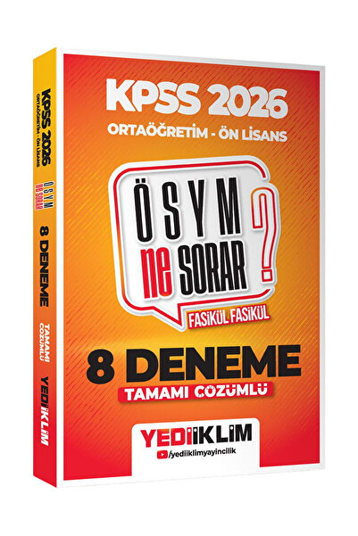 Yediiklim Yayınları 2026 KPSS ÖSYM NE SORAR Ortaöğretim-Ön Lisans Tamamı Çözü...