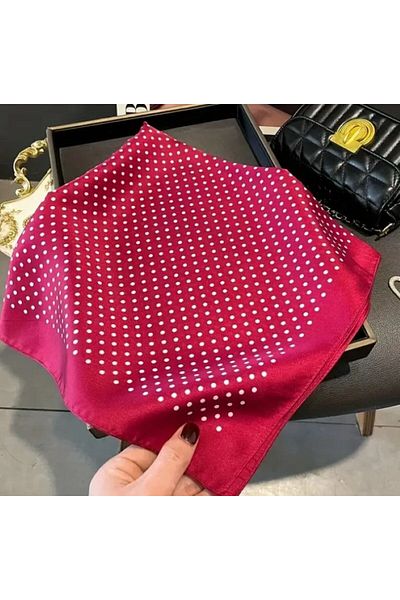 Dgt Luxury Red, White Polka Dot, Windproof, Double Side Printed, Shawl, Scarf, Scarf 70X70