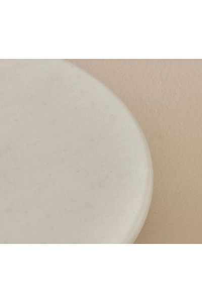 SAMTAŞ Natural Marble Presentation Stand with Wooden Legs, Oil Pot Spice Pot