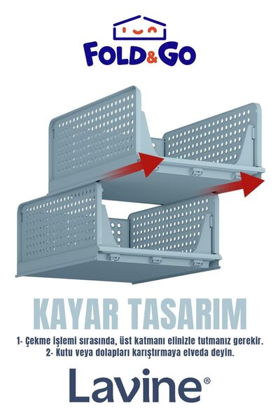 obido Lavine *3 Adet* Çok Amaçlı Kayar Raf Dolap Içi Kıyafet Ve Ev Aksesuarı Düzenleyici ”bebe Mavisi”