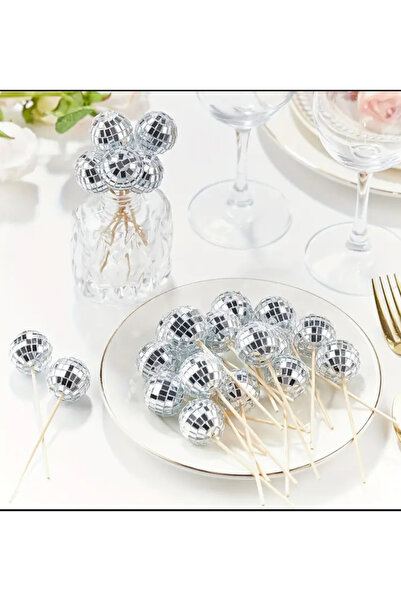 Çemrek Süs Parti Disco Topu Kürdan 10 adet 3 cm