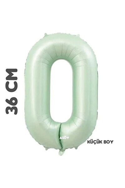 asöy 0 بالون من رقائق الفويل بالون على شكل رقم 36 سم حجم صغير باللون الأخضر ا...