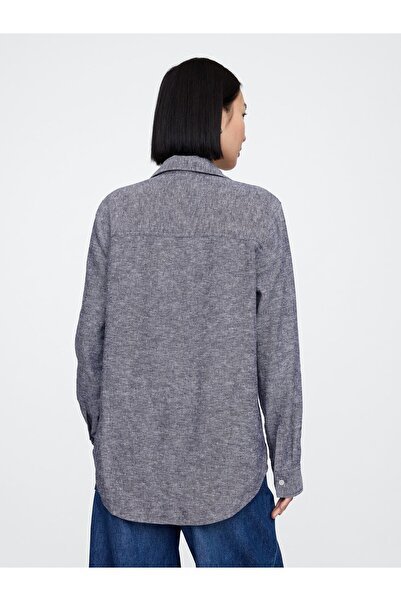 GAP Kadın Gri Keten Karışımı Easy Gömlek