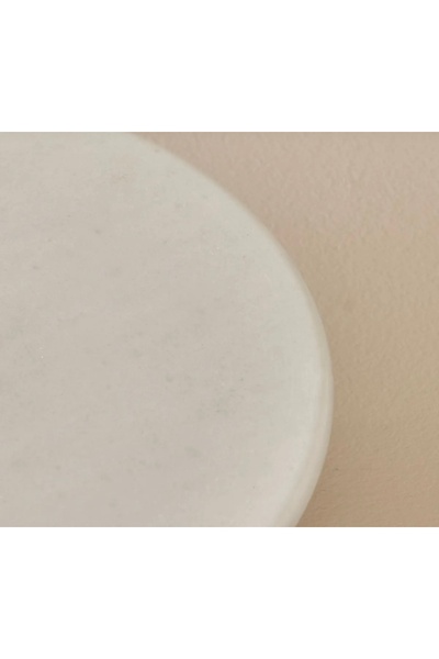 SAMTAŞ Sam Marble Natural Marble Presentation Stand with Wooden Legs, Oil Pot, Spice Pot