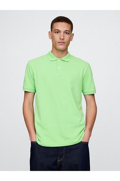 GAP Men's Green Logo Piqué Polo Neck T-Shirt