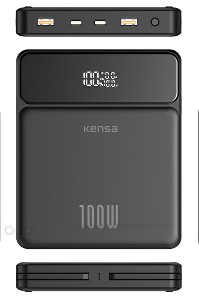 TEKNOHANE 100 WATT Süper Hızlı Şarj Power Bank Macbook & Notebook Şarj Eder 30000 Mah Laptop Şarjı