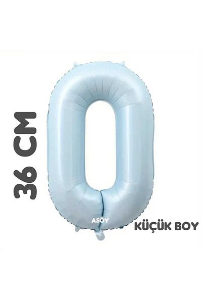 asöy 0 Foil Balloon Number Balloon 36 cm Small Size Blue Green 0 Year Old Balloon Birthday Party Supplies