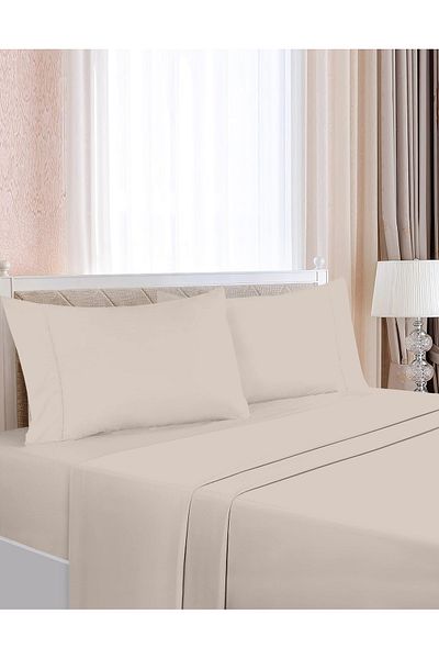 CASAVIA أطقم أغطية سرير فاخرة - 400 خيط - ساتان ناعم 100% قطن - طقم ملاءات مزدوج مكون من 4 قطع،
