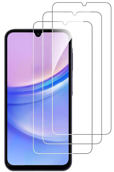 CEPSTOK Samsung Galaxy A15 Kırılmaz Cam 3 Adet Temperli Şeffaf Ekran Koruyucu...