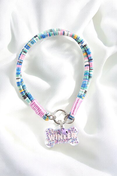 Winla Paws Evcil Hayvan Kedi Köpek Halka Uçlu Renkli El Yapımı Boyun Tasma