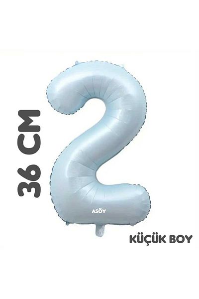 asöy 2 Foil Balloons Number Balloons 36 cm Small Size Blue Green 2 Year Old Balloon Birthday Party Supplies